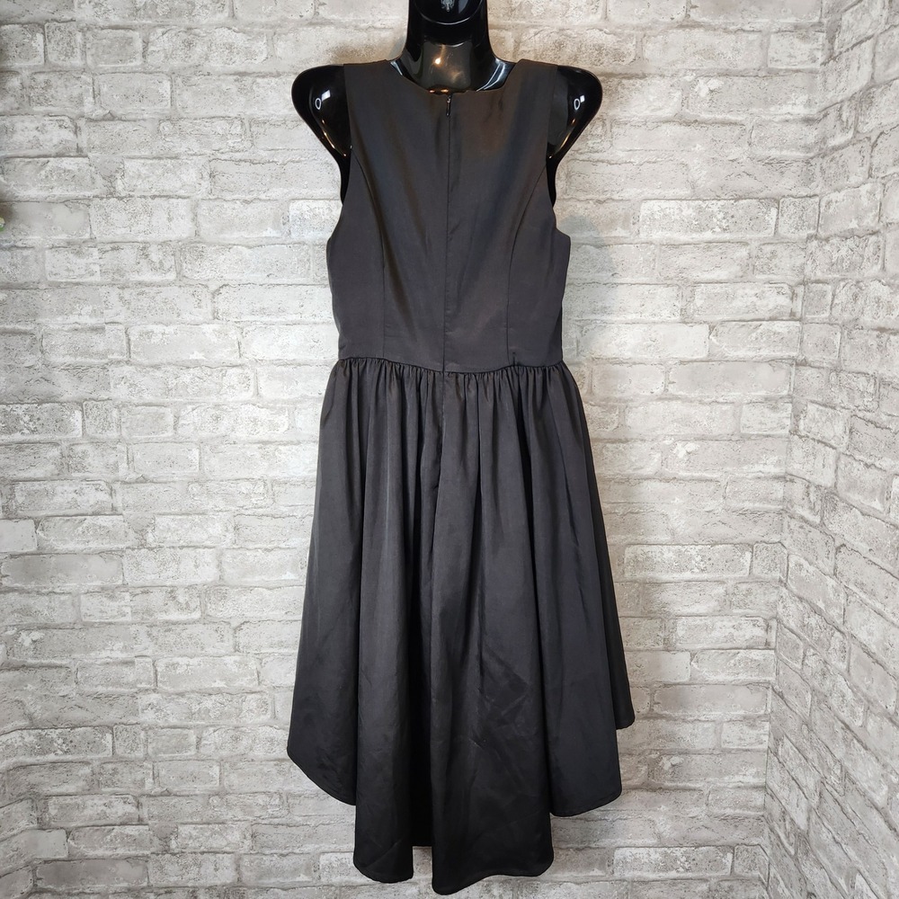 Francesca's Dress High-Low Waist Cut-Out Black Cotton Blend Cocktail Small - Picture 5 of 7